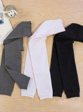 女童打底裤春秋中厚白色纯棉秋裤儿童裤袜黑色紧身女宝宝九分裤