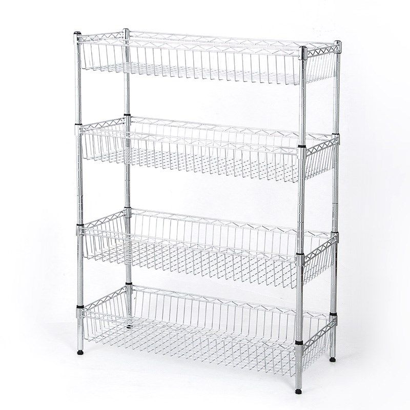 厨房置物架蔬菜收纳架 落地多层家用可移动水果碗锅调味料储物架