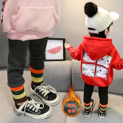 女童打底裤2019秋冬季新款儿童装加绒加厚保暖宝宝外穿一体绒裤子