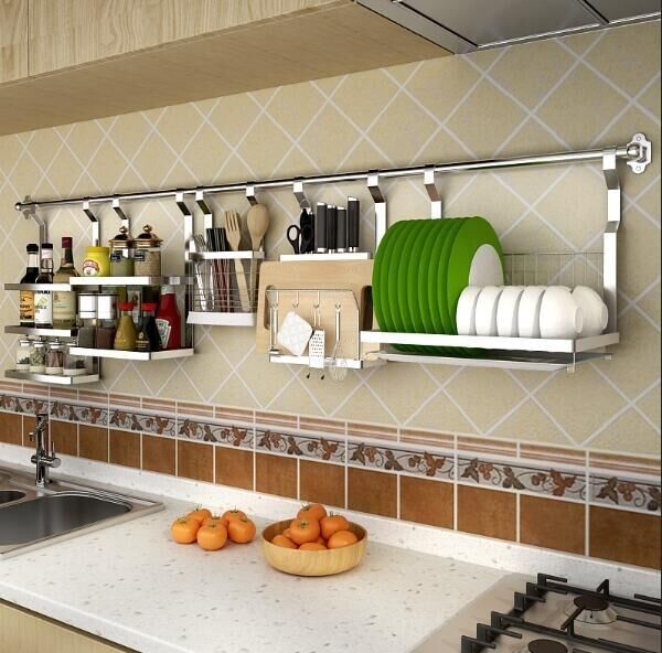 放碗架 沥水架厨房架子置物架 多功能304不锈钢收纳放置架杆壁挂,厨房/烹饪用具,厨房置物架/置物柜/角架,淘宝优惠券,粉丝福利购,淘宝优惠卷