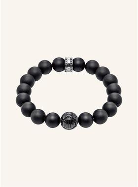 代购thomas sabo女士手链简约精致优雅现代黑色925银圆形珠子