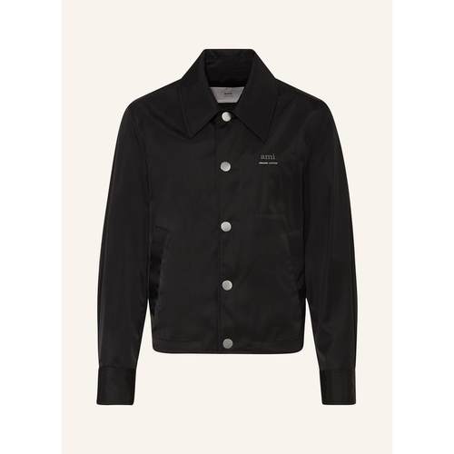 代购AMI PARIS男士夹克防风保暖棉质黑色春秋日常外套爆款休闲