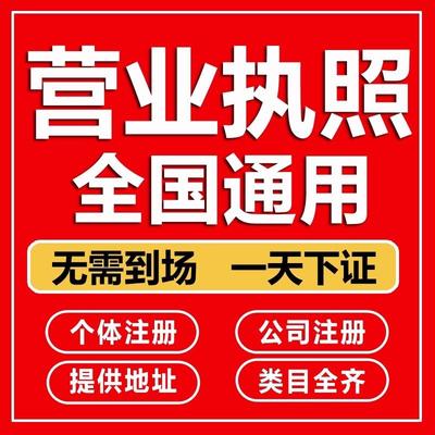 电商食品营业执照年审注销代办证注册个体预1包装营业执照备1案表