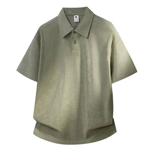 新款休闲防晒uf50POLO衫有zhi检短袖男士夏季宽松廓形保罗衫上衣