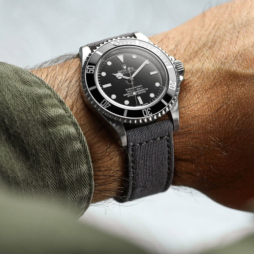 原装lugran.c复古英式帆布表带阿美咔叽20/22mm复古褪色工装户外