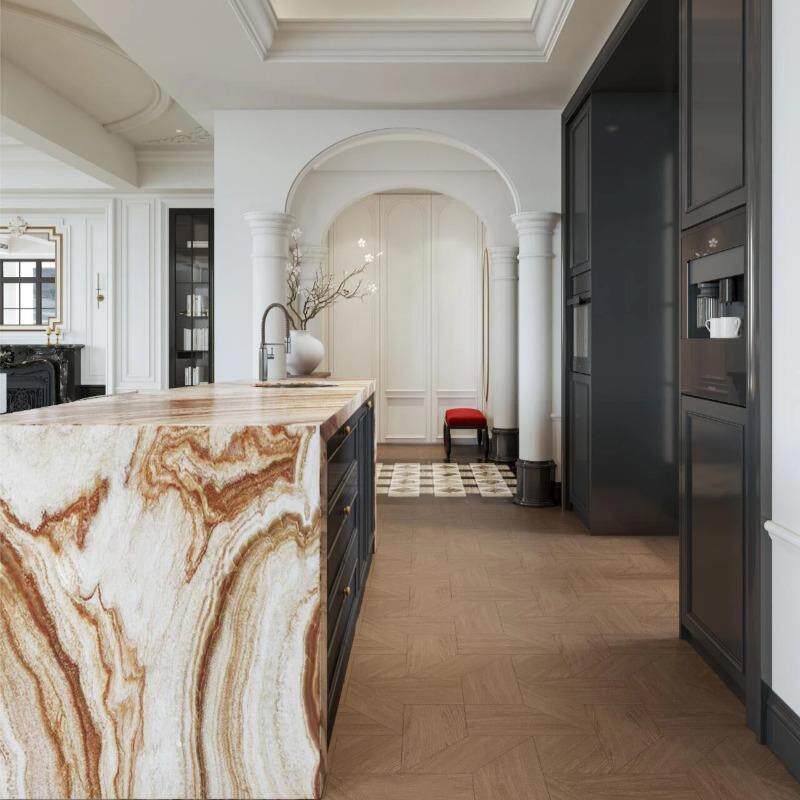 木纹玉天然大理石板材定制加工客厅精装室内地板砖别墅背景墙面