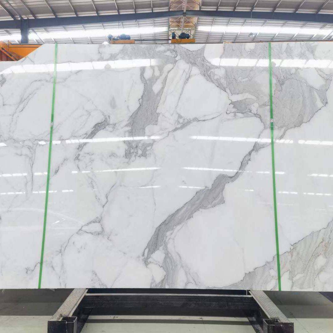 鱼肚白石材大板 地面电视背景墙身天然白色奢石餐桌台面