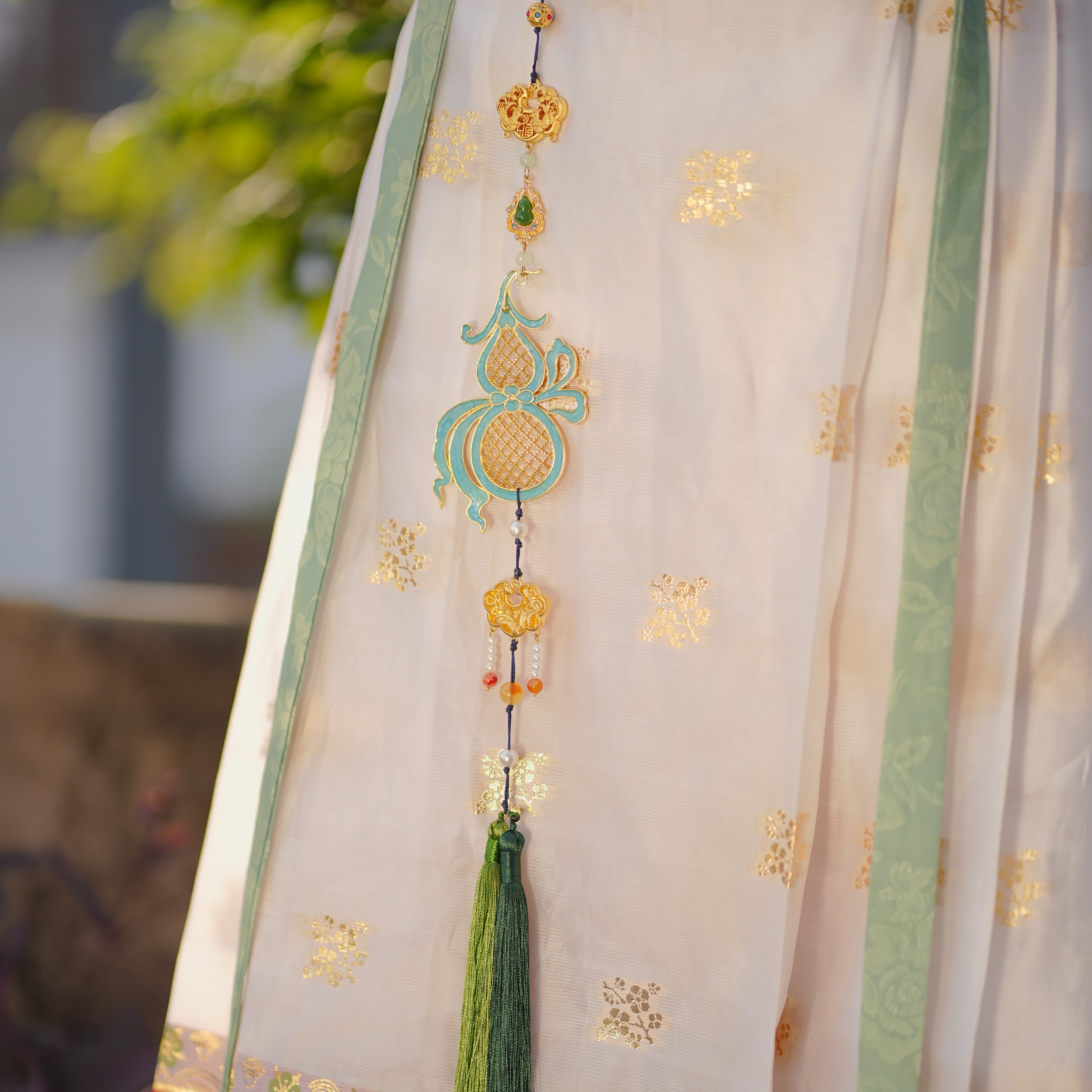 耀如春华 烧蓝葫芦禁步 原创头饰明制古风古典发冠汉服配饰