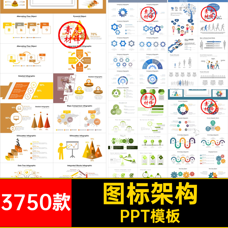 流程图模板PPT模板架构图表3750款素材图标商务会议商务会议模板