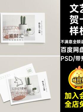 13款文艺贺卡样机psd邀请函VIPSD提案效果图名片明信片设计logo