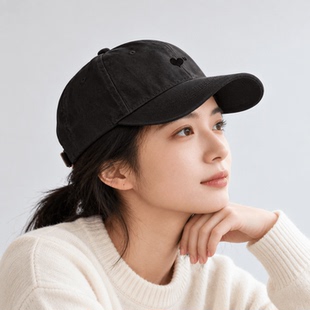 春夏大头围爱心刺绣棒球帽男女情侣防晒遮阳帽宽檐加深加大鸭舌帽