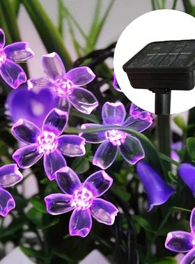 LED灯串太阳能紫色樱花灯串户外防水创意发光挂树小彩灯氛围布置