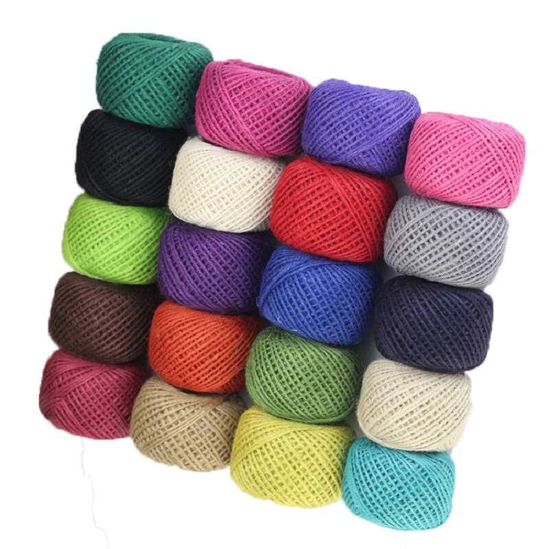 彩色麻绳黄麻线彩绳打包包装捆绑扎绳子儿童DIY手工装饰编织材料