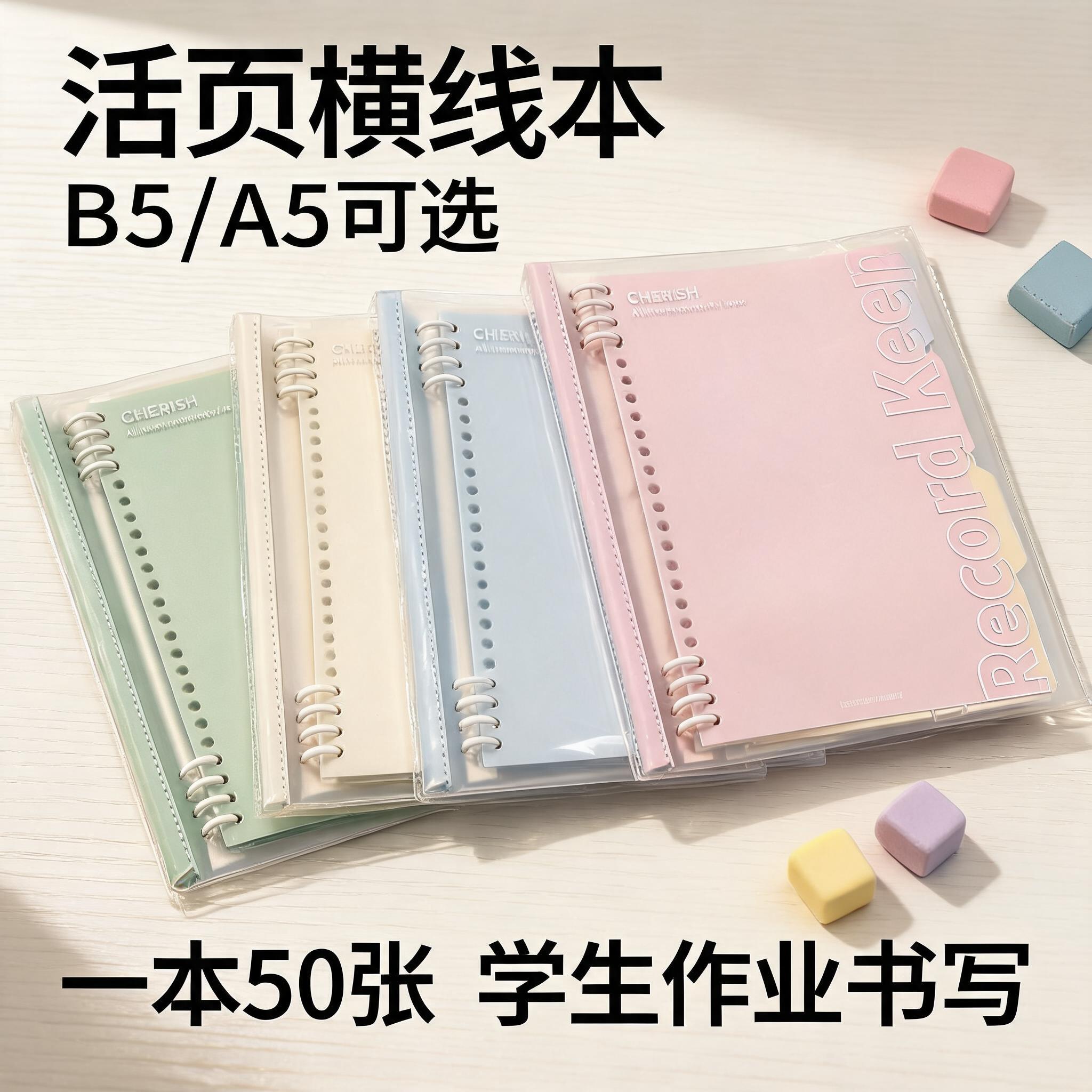 真谛活页可拆粉横线记事本