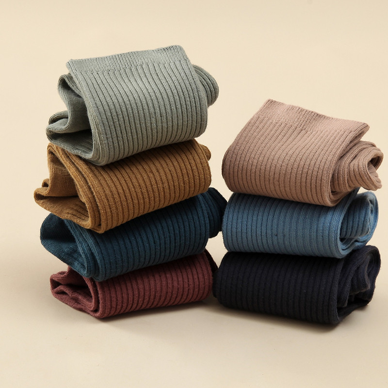 남성용 순면 양말 가을 겨울 종아리 중간 두꺼운 스타킹 여성용 땀 흡수 및 탈취 면 양말 남성용 긴 스타킹