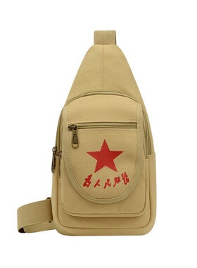 为人民服务帆布包创意怀旧新款绿色红军斜挎单肩包斜挎男士休闲包