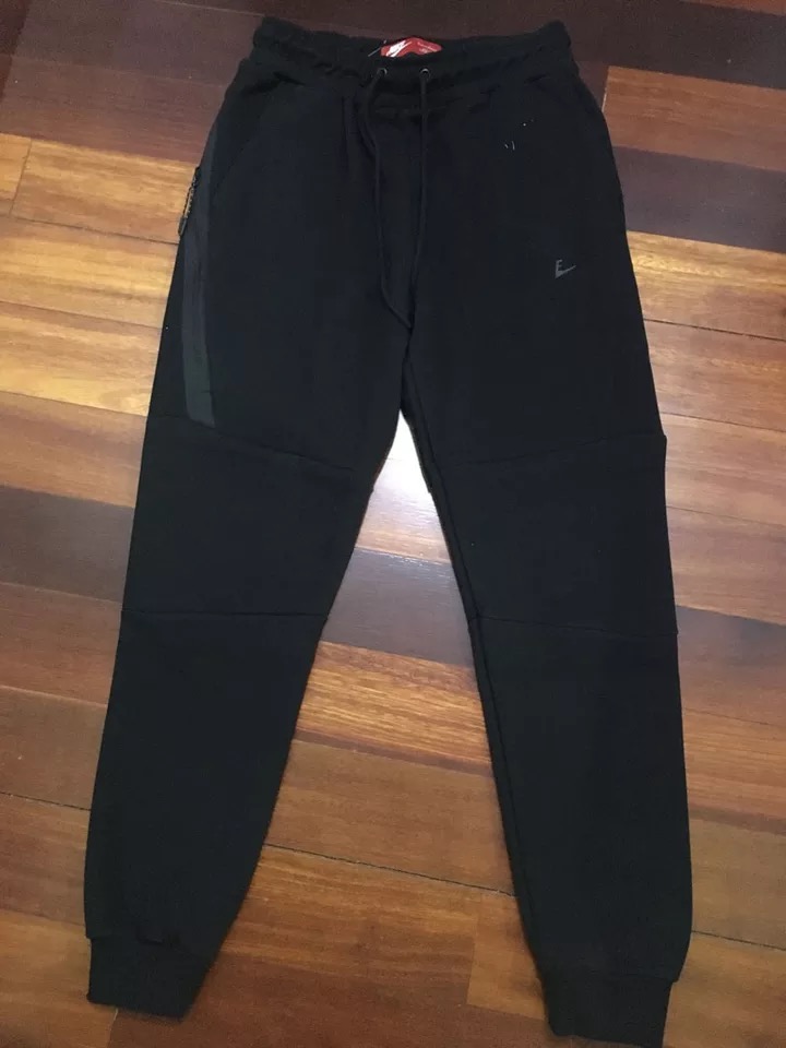 thumbnail for 805 spot spring and autumn men's new wear-resistant pressure plastic zipper air layer cotton sports pants leg casual trousers 163