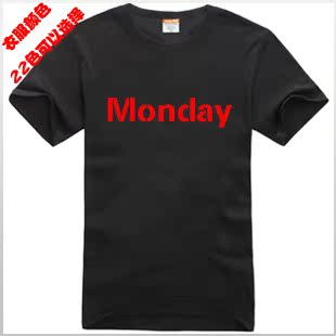 夏装短袖韩版宽松休闲纯棉圆领纯色T恤女装体恤上衣服装monday潮T