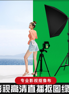 绿布抠像背景直播间背景布素材抠图加厚大尺寸拍照拍摄影视吸光