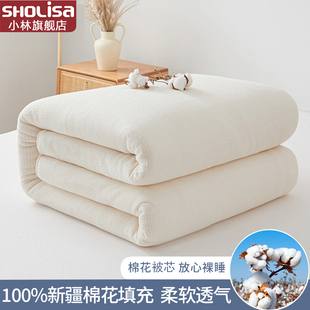 小林家纺100%新疆棉花被棉絮全棉被芯网纱被子加厚冬被春秋垫被褥