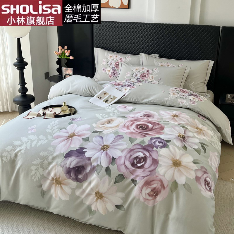 小林四件套全棉保暖磨毛套件