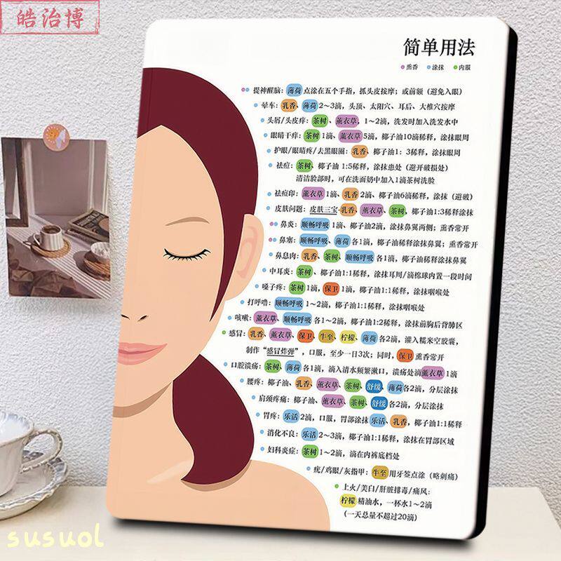 精油用法指南用法大全相框清晰实用精油爱好者桌面实用小摆件装饰