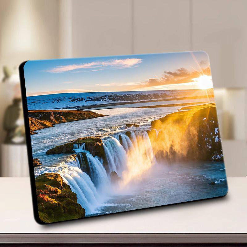 冰岛金色瀑布治愈风景相框摆台电视柜送朋友客厅实用高级艺术摆件,家居饰品,相框/画框,淘宝优惠券,粉丝福利购,淘宝优惠卷