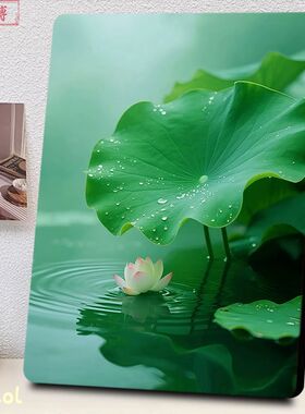 绿色护眼治愈荷花竹子相框摆台摆件卧室书房送长辈朋友挂画装饰