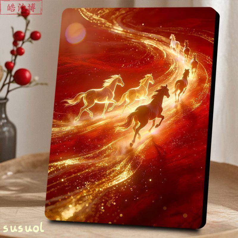 2026马年大吉万事顺意摆件装饰画相框招财祝福家居房间迎新年摆台,家居饰品,桌面摆台画,淘宝优惠券,粉丝福利购,淘宝优惠卷