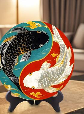 国风太极阴阳鱼锦鲤赐福圆