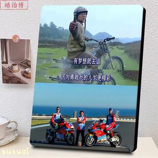 张雪机车有梦想就去追励志鼓舞相框机车店现代装饰送朋友礼物摆件