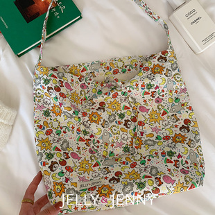 奥黛特小众设计hobo包女生单肩帆布袋通勤托特包休闲穿搭A29