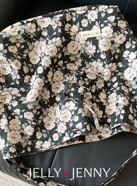 卡琳玫瑰黑Liberty小众设计hobo包女超大容量帆布袋单肩通勤大包