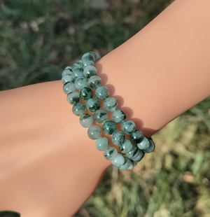 卡6.3mm冰胶蓝飘花翡翠项链手链天然缅甸翡翠A货圆珠102颗送证书