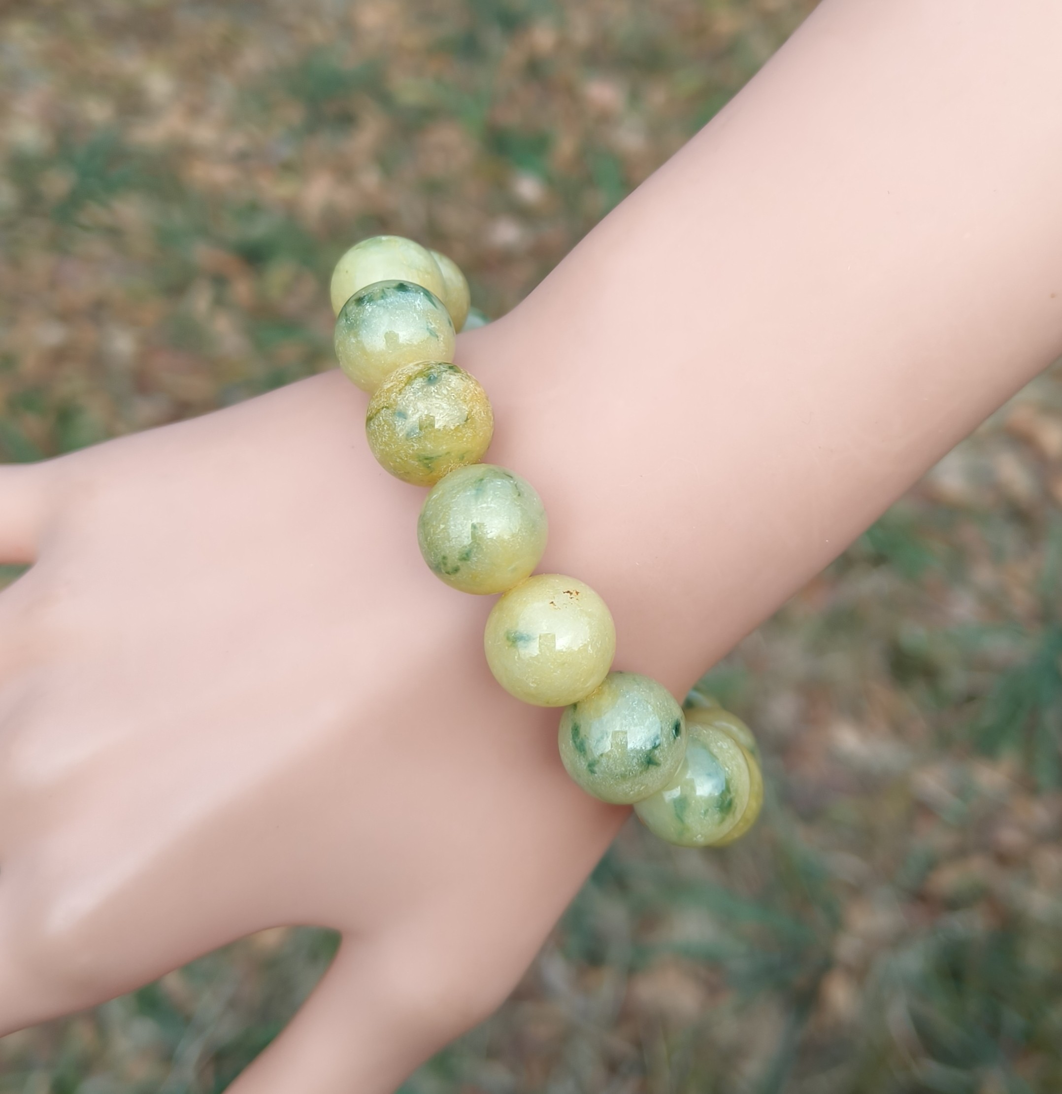 卡13+mm黄飘花翡翠手串男款纯天然缅甸翡翠A货玉石圆珠16颗送证书,珠宝/钻石/翡翠,手链/手串,淘宝优惠券,粉丝福利购,淘宝优惠卷