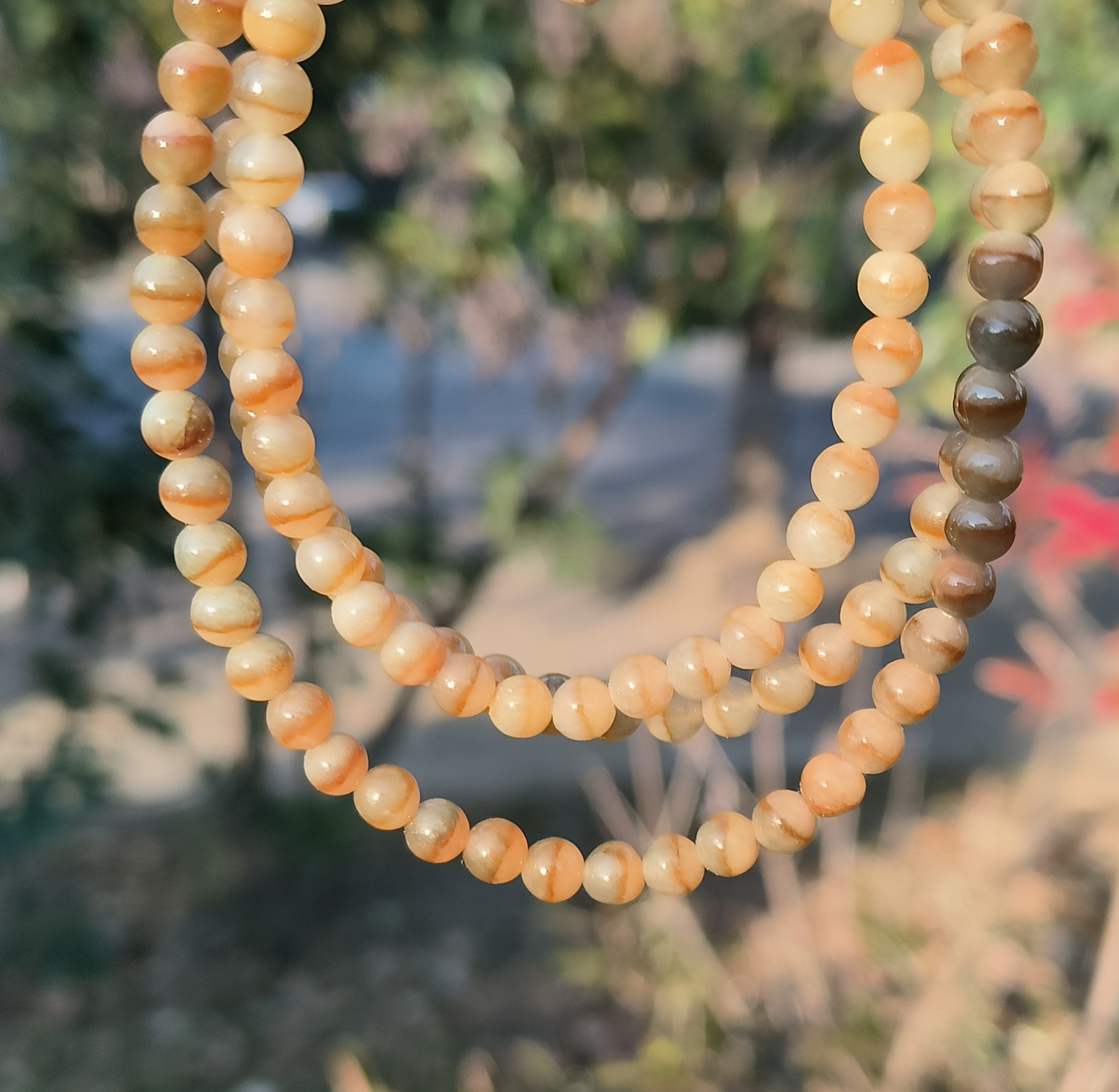 卡5.1mm一线黄鸳鸯翡翠项链手链天然缅甸翡翠A货玉石126颗送证书