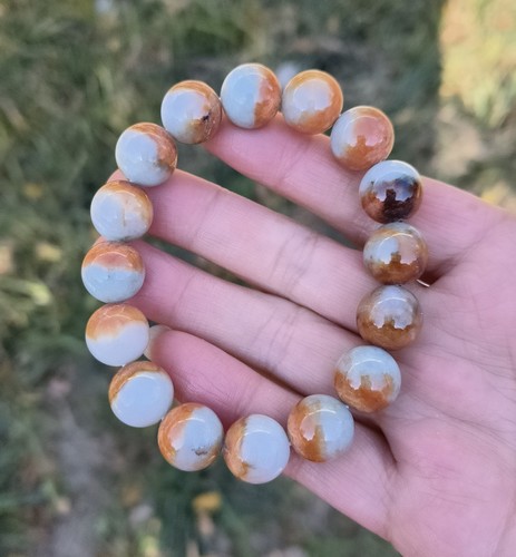 卡13+mm红黄鸳鸯翡翠手串手链天然缅甸翡翠A货玉石圆珠16颗送证书