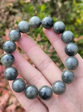 卡13+mm乌鸡手串种老肉细完美度高纯天然缅甸翡翠A货16颗送证书