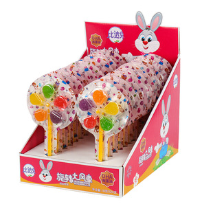 初口比达兔DHA旋转大风车棒棒糖18g*24支休闲零食糖果软糖棒棒糖