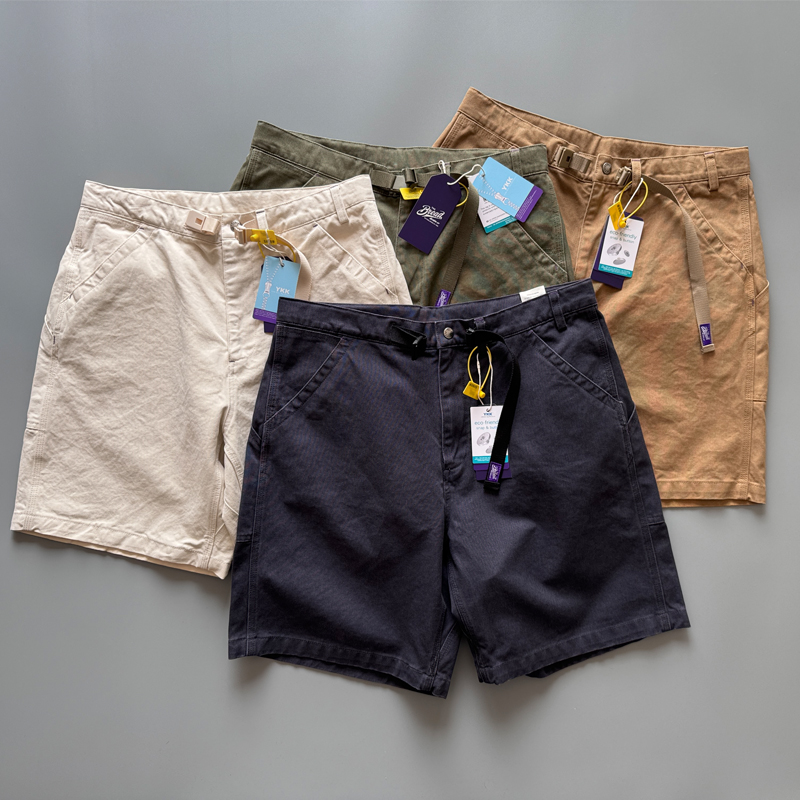 美式超重磅纯棉工装短裤五分裤男
