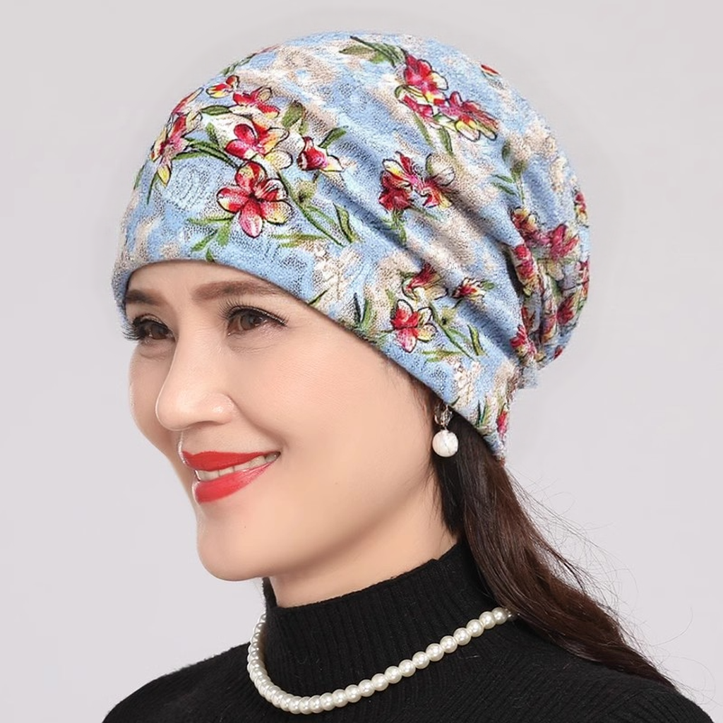妈妈帽子纯棉睡觉薄款睡帽