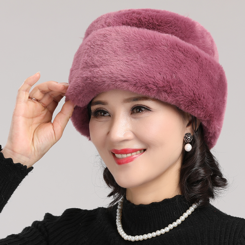 中老年帽子女2025新款秋冬季妈妈女士加绒保暖老人奶奶雷锋帽女款