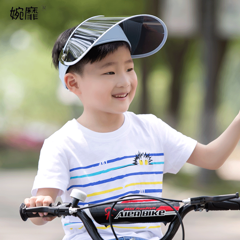 防晒面罩全脸防紫外线儿童遮阳帽空顶太阳帽男童女童夏季小孩帽子