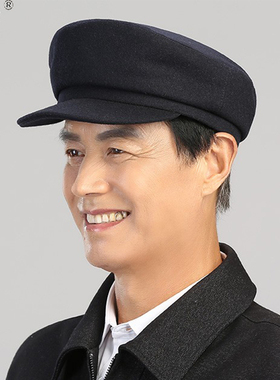 男冬鸭舌帽春秋老人中老年帽子