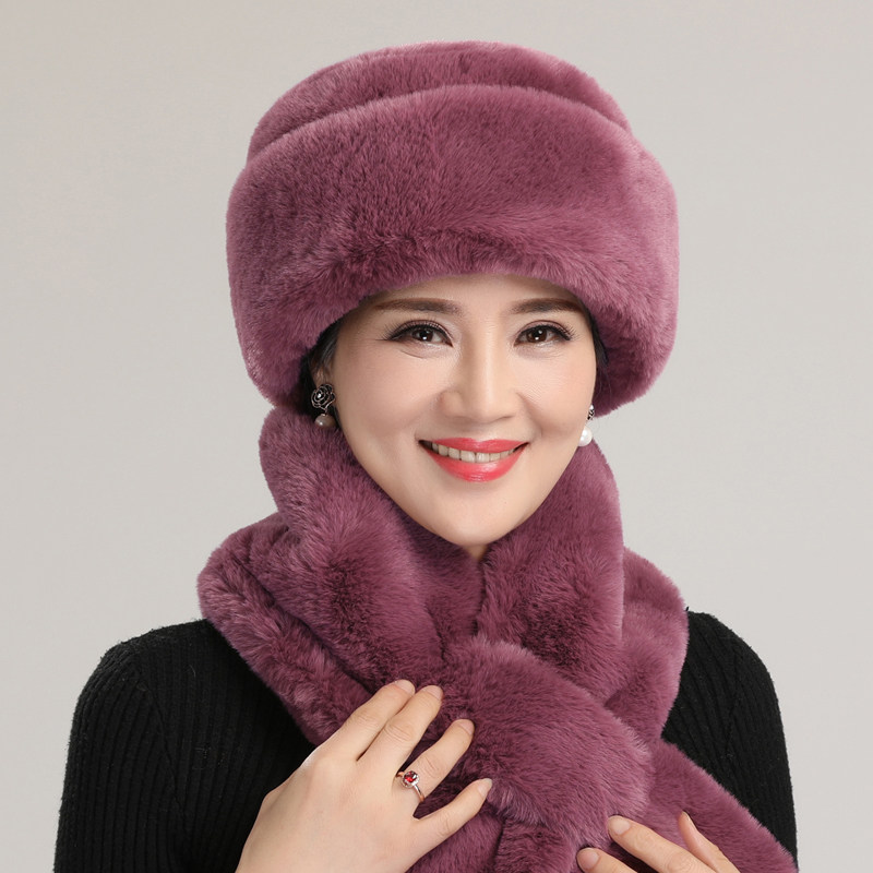 中年妈妈帽子女冬季加绒雷锋帽