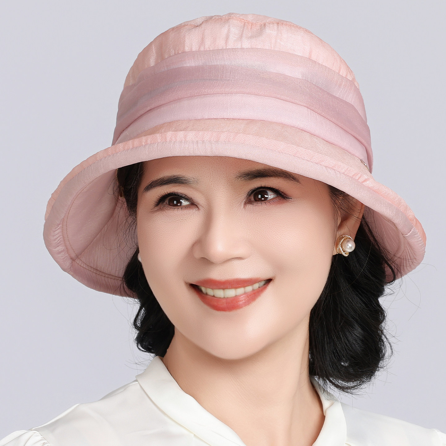 中老年妈妈春夏防晒透气遮阳帽