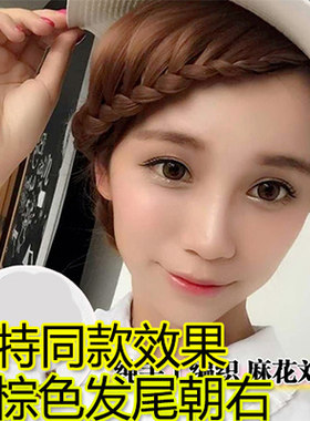 手工编织斜刘海新娘盘发麻花辫子