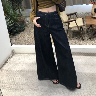 高腰阔腿牛仔裤女2025春季