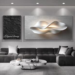 简约大气客厅装饰画黑白抽象画沙发背景墙挂画高级感新款2026壁画