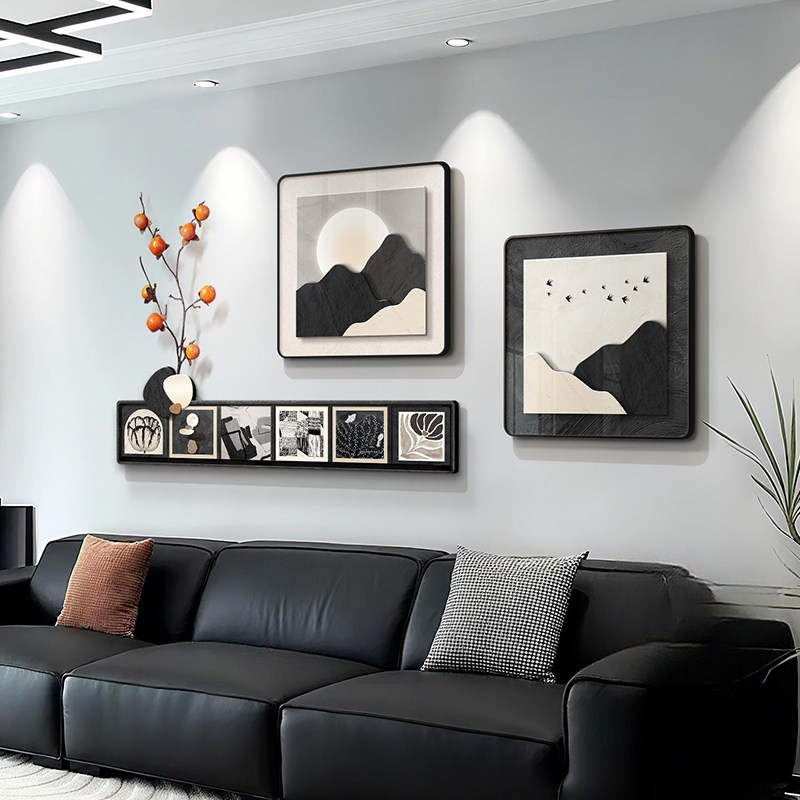 抽象简约客厅装饰画时来运转餐厅饭厅组合壁画大气沙发背景墙挂画,家居饰品,现代装饰画,淘宝优惠券,粉丝福利购,淘宝优惠卷